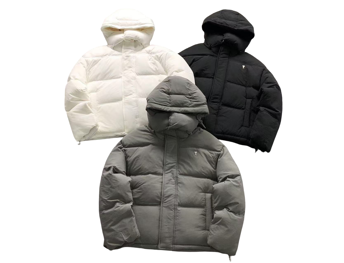 AMI Paris Heart Down Jacket Black
