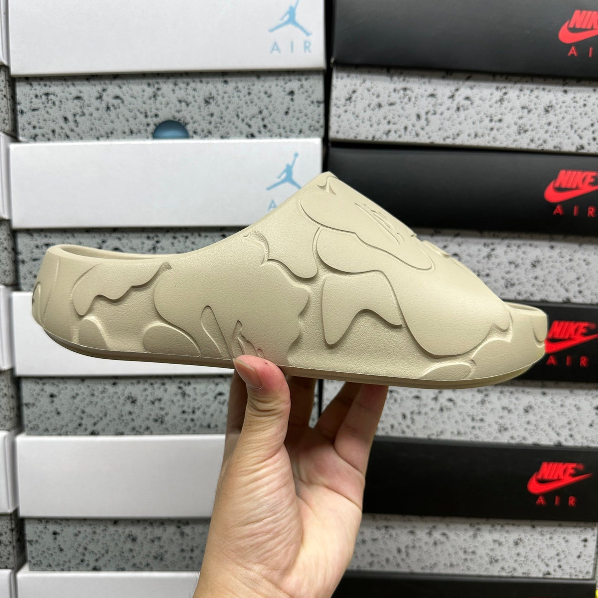 A Bathing Ape Slide #1 Beige Solid Camo