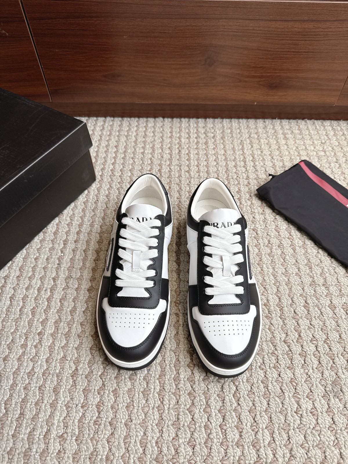 Prada Downtown Leather Black White