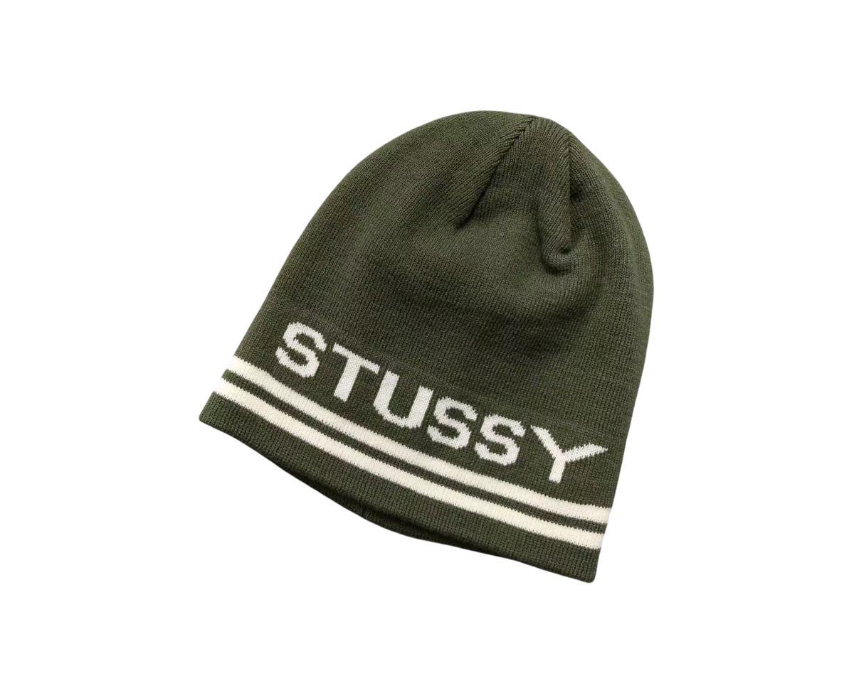 Stussy Striped Beanie Olive
