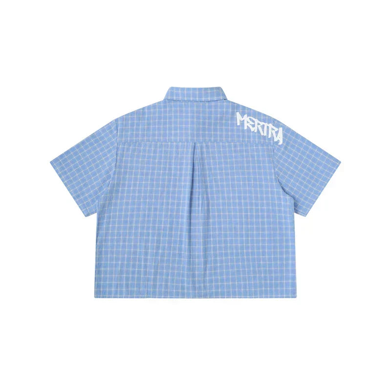 MERTRA Plaid Shirt Light Blue