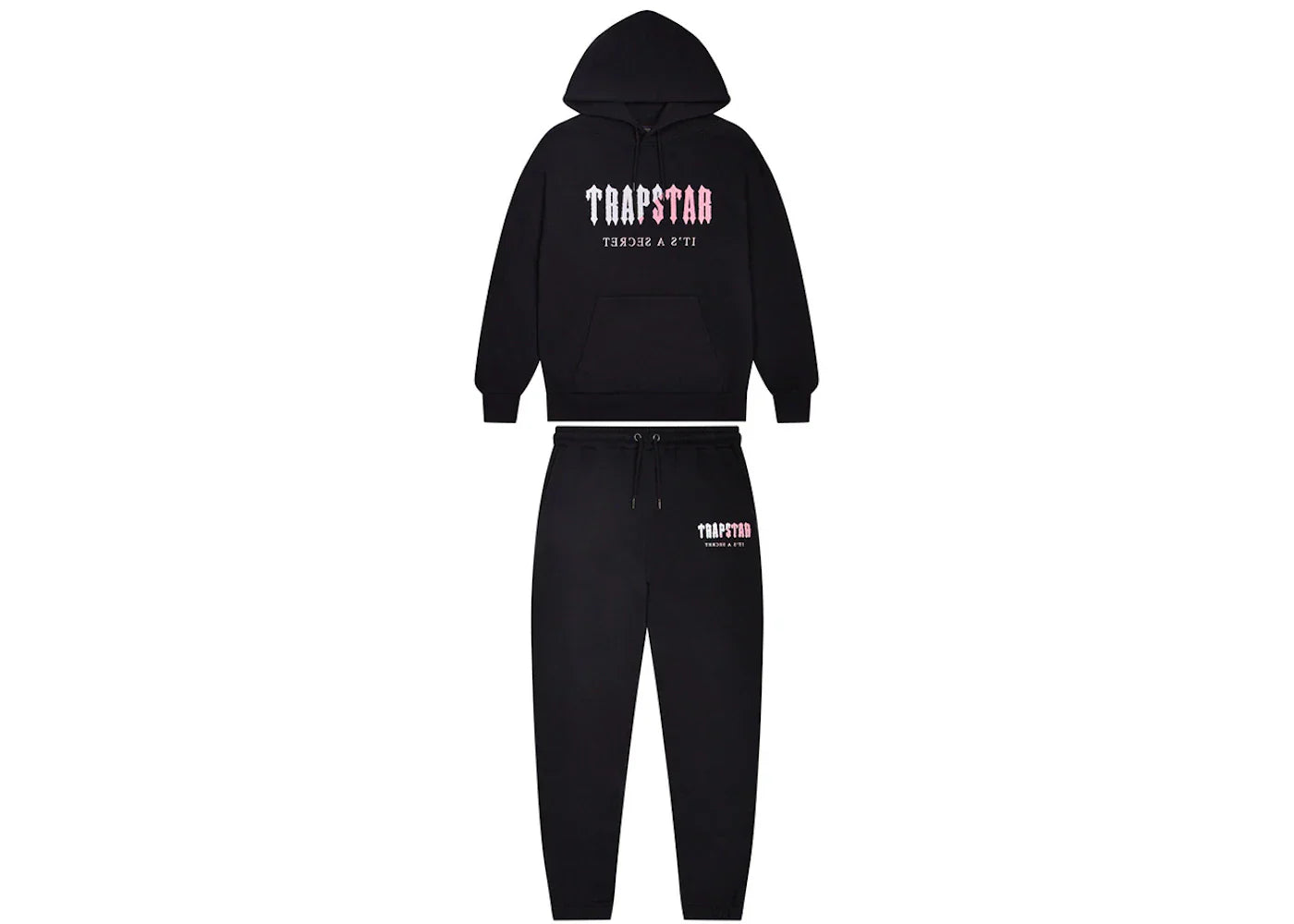 Trapstar Chenille Decoded Hoodie Tracksuit Black/Pink