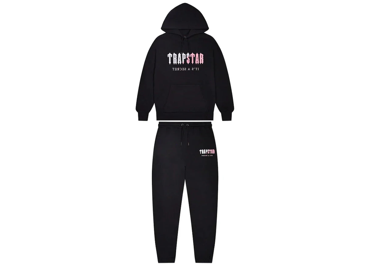 Trapstar Chenille Decoded Hoodie Tracksuit Black/Pink