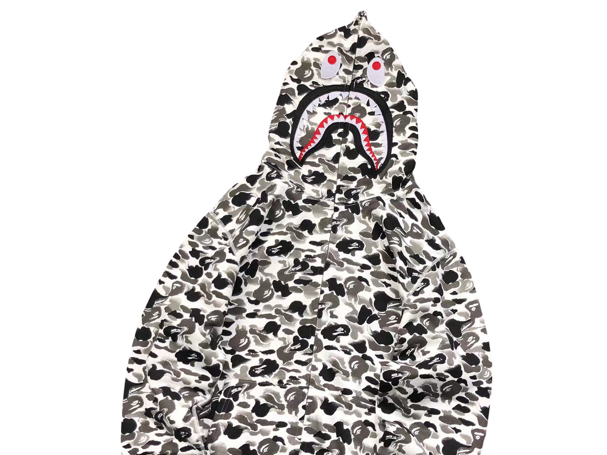 BAPE ABC Camo Shark Full Zip Hoodie Black/White