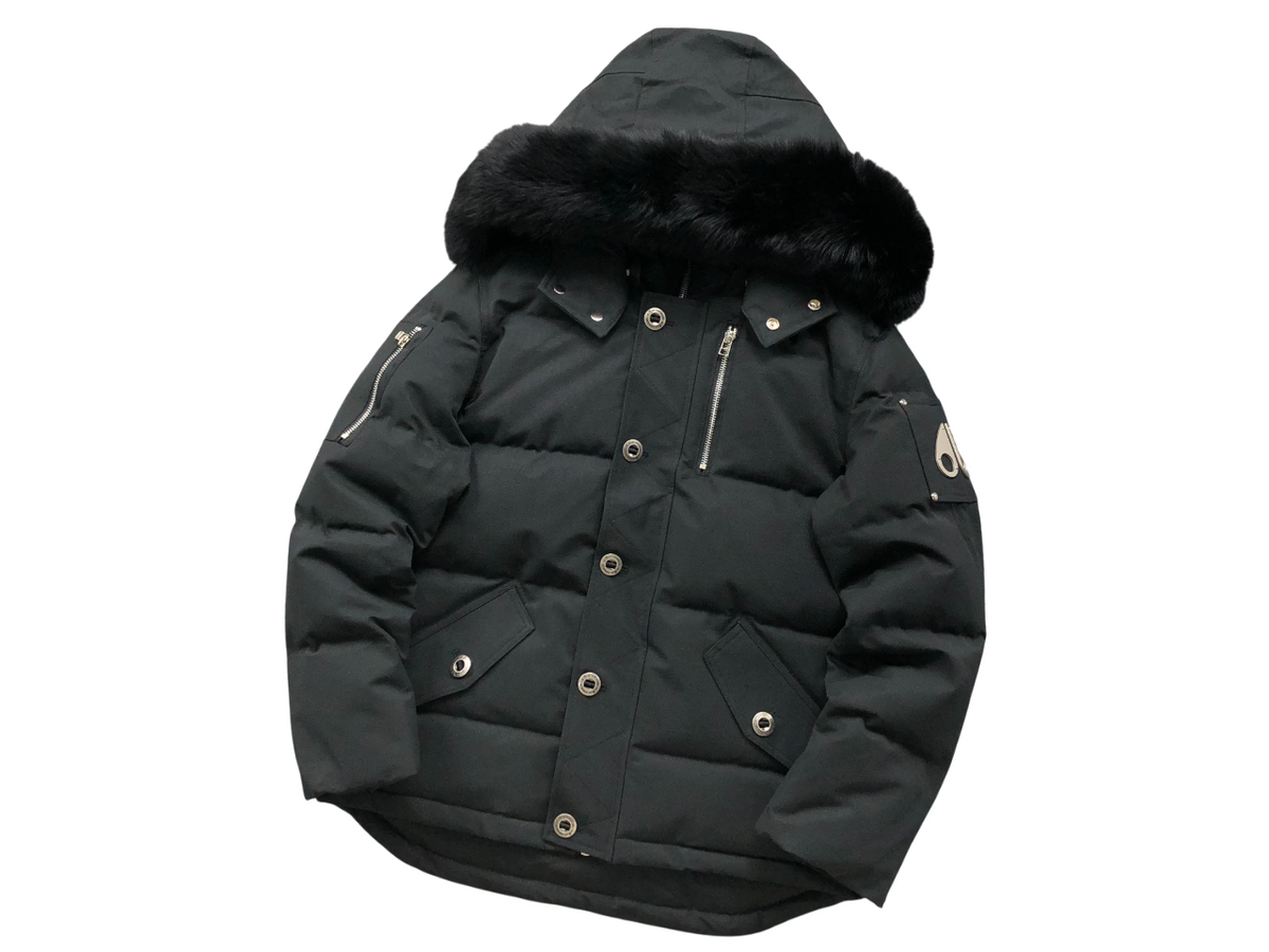 Moose Knuckles Shearling 3Q Down Jacket Full Black
