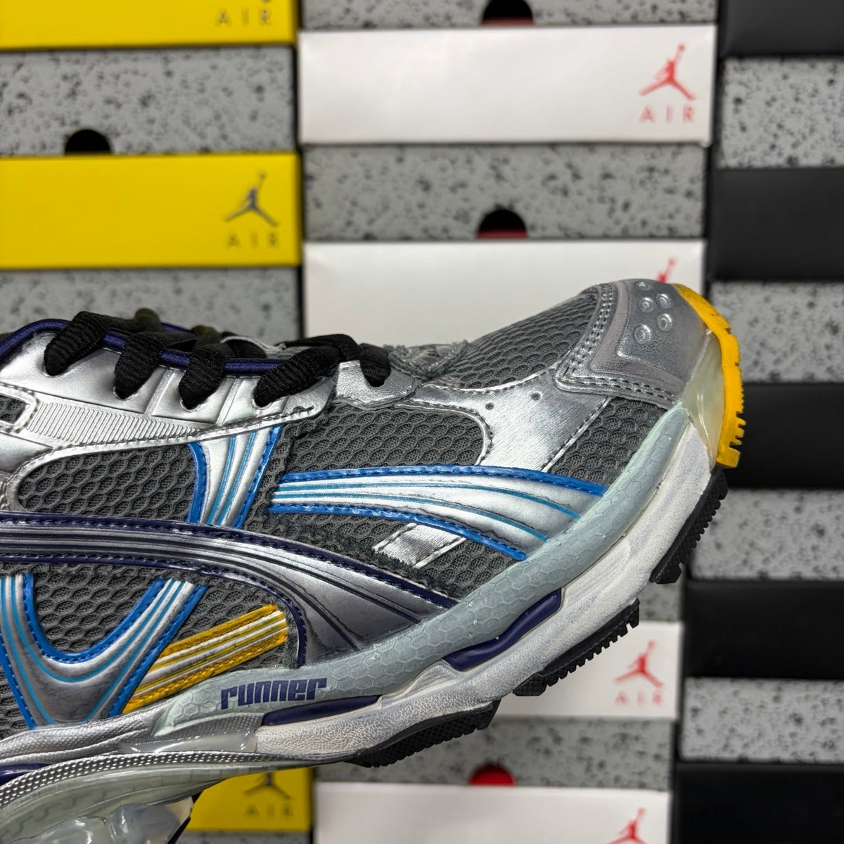 Balenciaga Runner 7.5 Metallic Silver Blue