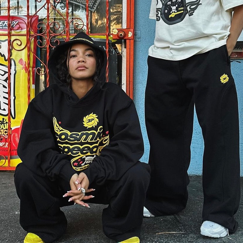 Broken Planet Cosmic Speed Hoodie Black/Yellow