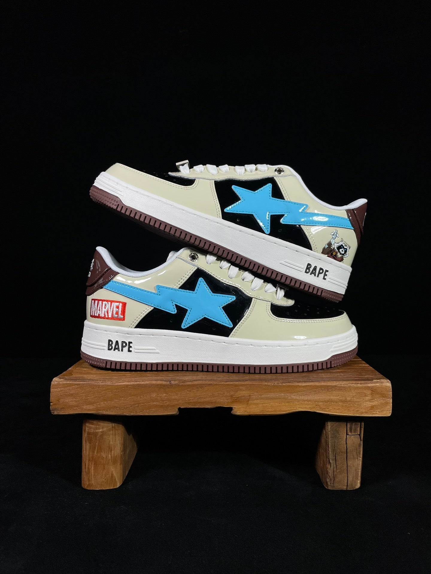 A Bathing Ape Bapesta Marvel Edition Rocket Racoon