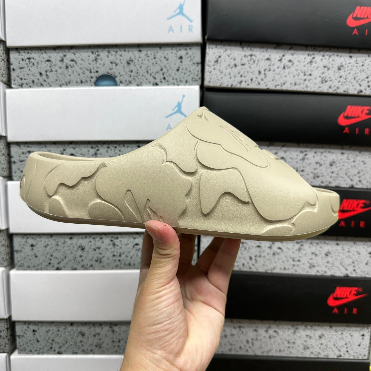 A Bathing Ape Slide #1 Beige Solid Camo
