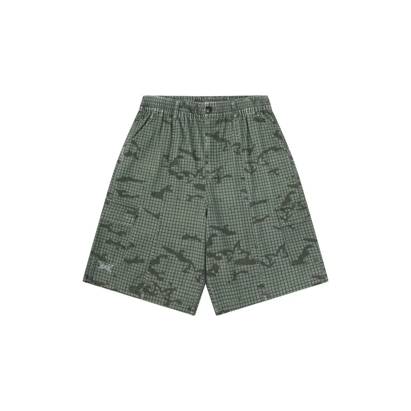 MERTRA Grid Camo Shorts Green
