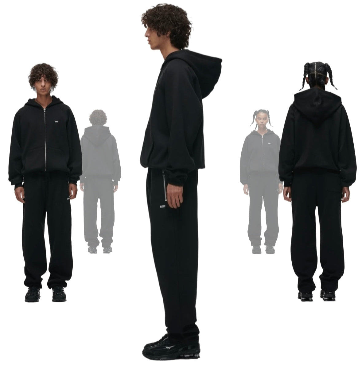 6PM Basic Zip Hoodie Black