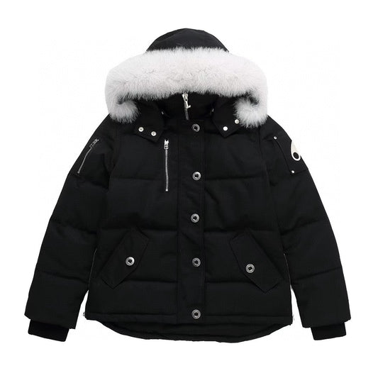 Moose Knuckles Shearling 3Q Down Jacket Black/White