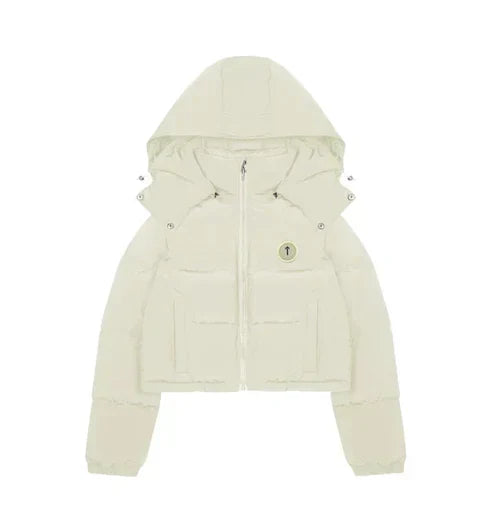 Trapstar Women's Irongate Detachable Hooded Puffer Jacket Cream