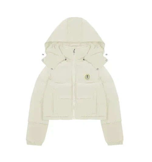 Trapstar Women's Irongate Detachable Hooded Puffer Jacket Cream
